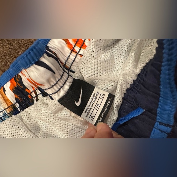 EUC Men’s XXL Nike Swim trunks lined board shorts bottoms blue Hawaiian elastic - Picture 2 of 5